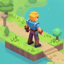 rpg game hero isometric viewpoint trending on artstation unreal engine low poly