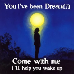 You\'ve been dreamin\' Come with me I\'ll help you wake up, radiohead album art cover, by Stanley Donwood and Zdzislaw Beksinski