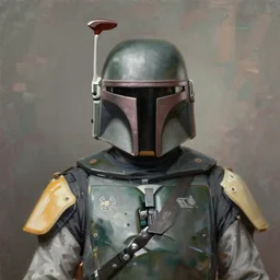 A Hyperdetailed Award Winning Masterpiece Oil Painting of Boba Fett, 8K