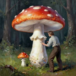 mushroom man painted by zdzisław beksinski