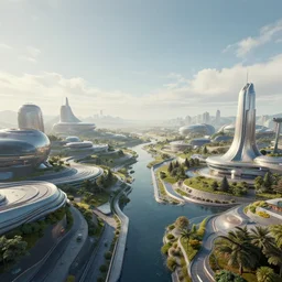 really futuristic landscape of the 4th dimension