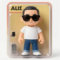 cool man with sunglasses, action figure