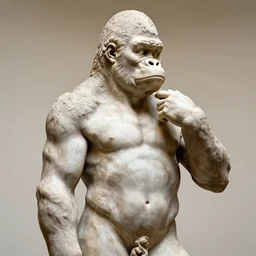 a gorilla statue by michelangelo