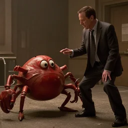 Headcrab attacks Bryan Cranston as Gordon Freeman, still from a movie