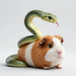 this hybrid animal is a fusion of snake and Guinea pig, 8k, HD