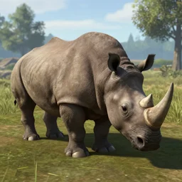 wooly rhinoceros missing it's back 2 legs, ark survival evolved screenshot, unreal engine 5