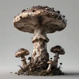 human as a mushroom. Dark fantasy art by Greg rutkowski. Trending on artstation