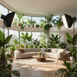 photo environment, penthouse apartment interior lots of plants : 8 k rtx hdr volume light concept studio matte painting environment digital illustration style, artstation artur tarnowski, mihai muscan, marcin tomalak, marta leydy, marcin stepien, charlotte hughes, zuzanna dabrowa