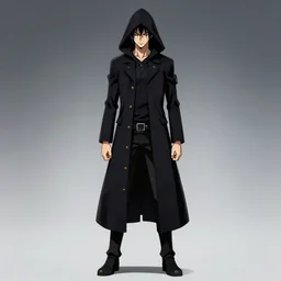 a full body shot of the Grim Reaper as a character in Kill la Kill (2013), the character is a man, highly detailed face, artstation, symmetrical body,symmetrical face, anime style, unreal engine