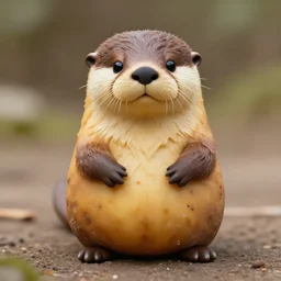 potato shaped like otter with face of otter