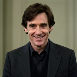 cinematic still of jim carrey from the mask as evil dr stephen hawking smiling