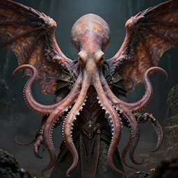 hyperrealistic mixed media image of grotesque winged cephalopod in skyrim, stunning 3 d render inspired art by greg rutkowski and xiang duan and thomas eakes, perfect symmetry, flesh texture, realistic, highly detailed attributes and atmosphere, dim volumetric cinematic lighting, 8 k octane detailed render, post - processing, masterpiece,
