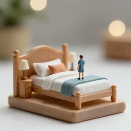 a diorama of a bedroom, bokeh, resin 8 0 mm miniature figure photo, 4 k