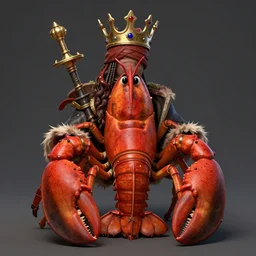 humanoid lobster pirate wearing a crown, fantasy concept art, hd, 4 k,