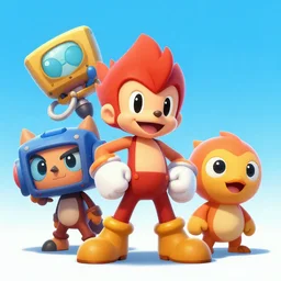 rayman legends style painting, rayman, globox, teensie, 2 d characters, 4 k, high detailed, concept art