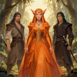 a beautiful orange orc princess by Edgar Maxence and Ross Tran