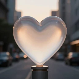 urban twilight translucent heart, standing, beautiful natural light