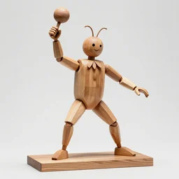 thomas middleditch as rickety cricket, it's always sunny in philadelphia, 8 k, sculpture made of carved wood, photography