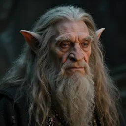 portrait of a gentle and wise troll with long hairs in alan lee and marc simonetti and emil melmoth style  , cinematic lighting
