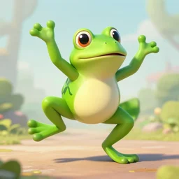 a frog dancing