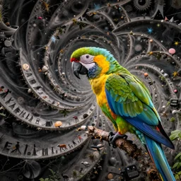 fractal picture of parrot from short novel blit