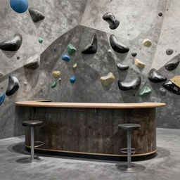 Bar inside a cool rock climbing gym