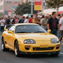 movie still. The Fast and the Furious, 2001. Toyota Supra, 1994, 1995, 1996, 1997, 1998, cinematic, 8k, depth of field, bokeh. brian spilner, paul walker, dominic toretto, vibrant accents