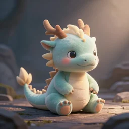 cute fumo plush of a dragon who likes to be left alone