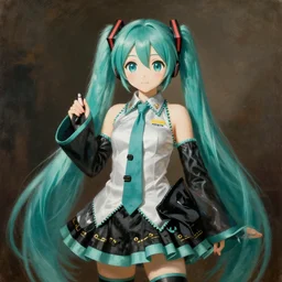 18th century romantic painting of hatsune miku