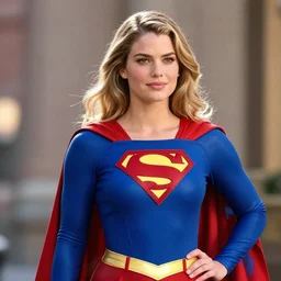 photograph of real-life kate upton as supergirl.  Extremely detailed. 8k