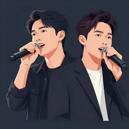 2 d character design, male singer, vector art, digital art, portrait, 4 k, 8 k, sharp focus, smooth, illustration, concept art, music artist