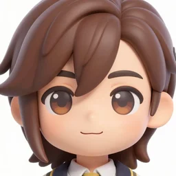generic vtuber avatar, close up, brown hair, 3d rendering