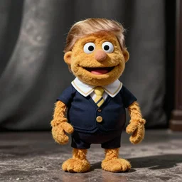 donald trump as a muppet, vintage photo, realistic