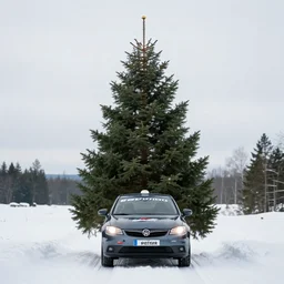 Petter Solberg driving straight into the christmas tree