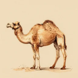 2 d line drawing of a camel