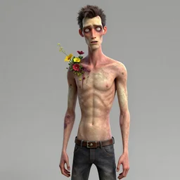 skinny morrissey as a zombie with flowers, 7 days to die zombie, fine art, award winning, intricate, elegant, sharp focus, cinematic lighting, rimlight, digital painting, 8 k concept art, art by z. w. gu, art by brom, art by michael hussar, 8 k