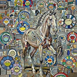 a drunk horse, digital painting, masterpiece, expressionistic, realistic anatomy, by Rembrandt, by Moebius, by Frank Frazetta, by Frank Miller, by Hayao Miyazaki, by Takashi Murakami