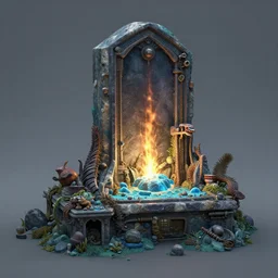ocean tomb, by scott m fischer, dan mumford, volumettic light, cgsociety, pixiv, 3 d render