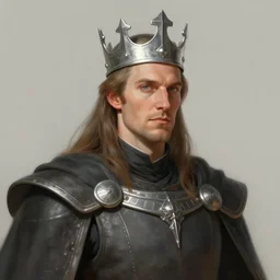 character concept portrait of majestic Ian Bohen as a dignified medieval king, simple silver crown, digital painting, concept art, smooth, sharp focus, illustration, from Metal Gear, by Ruan Jia and Mandy Jurgens and William-Adolphe Bouguereau, Artgerm