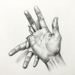 anatomic study of hands, pencil, highly detailed, sketch, anatomically correct hand