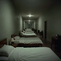 interior of a bedroom in 1 9 9 9 stretching into infinite, liminal space, atmospheric, the backrooms, scp