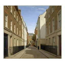 the view down an alley, buildings in london by girolamo da catignola