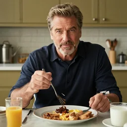 a breakfast looking like jeff goldblum
