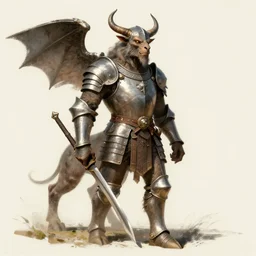 minotaur in ancient armor, beksinski, ruan jia, - n 9