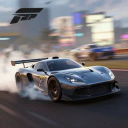 vehicle in forza horizon, beamng, grand theft auto, need for speed. len blur background bokeh. art by ismail inceoglu, artgerm, and filip hodas. clouds by rhads.