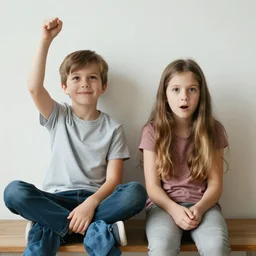 success kid sitting next to disaster girl