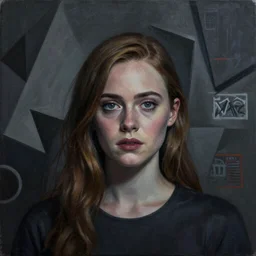 Elle Fanning in Silent Hill picture by Sachin Teng, asymmetrical, dark vibes, Realistic Painting , Organic painting, Matte Painting, geometric shapes, hard edges, graffiti, street art:2 by Sachin Teng:4