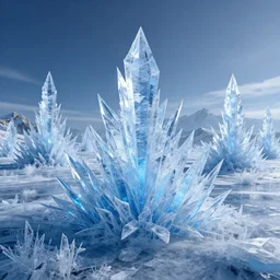 ice crystal landscape digital art in the style of greg rutkowski and craig mullins, 4 k