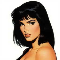 pulp adventure heroin, black hair, strong line, vibrant color, beautiful! coherent! by frank frazetta, high contrast, minimalism
