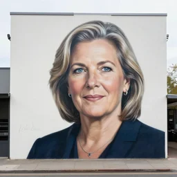 street mural of a helen zille, high realism, photograph